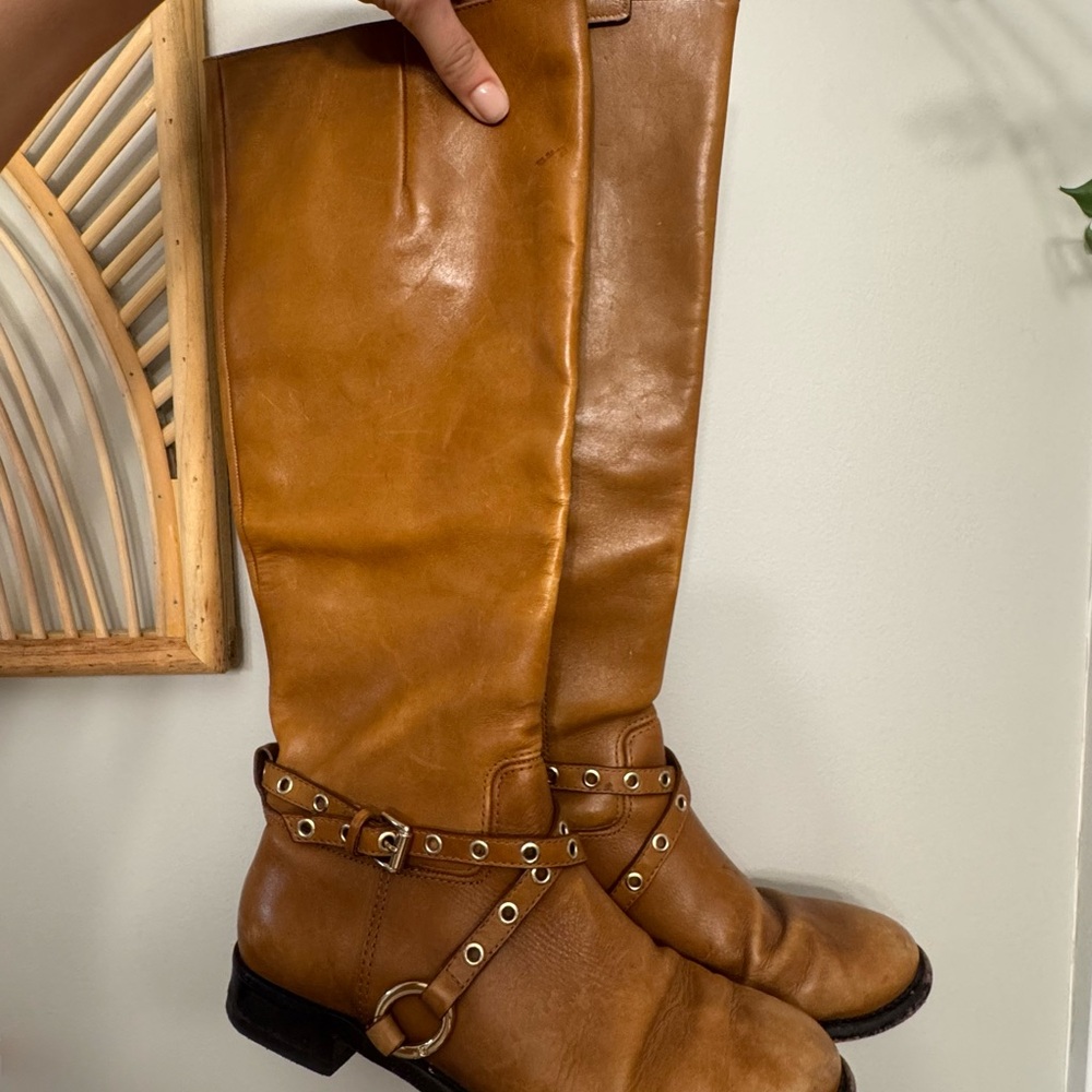 Brown Leather Knee-High Boots